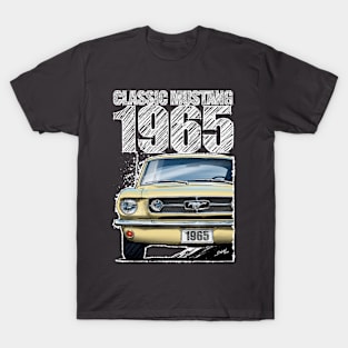 1965 Ford Mustang Phoenician Yellow (Dark Background) T-Shirt